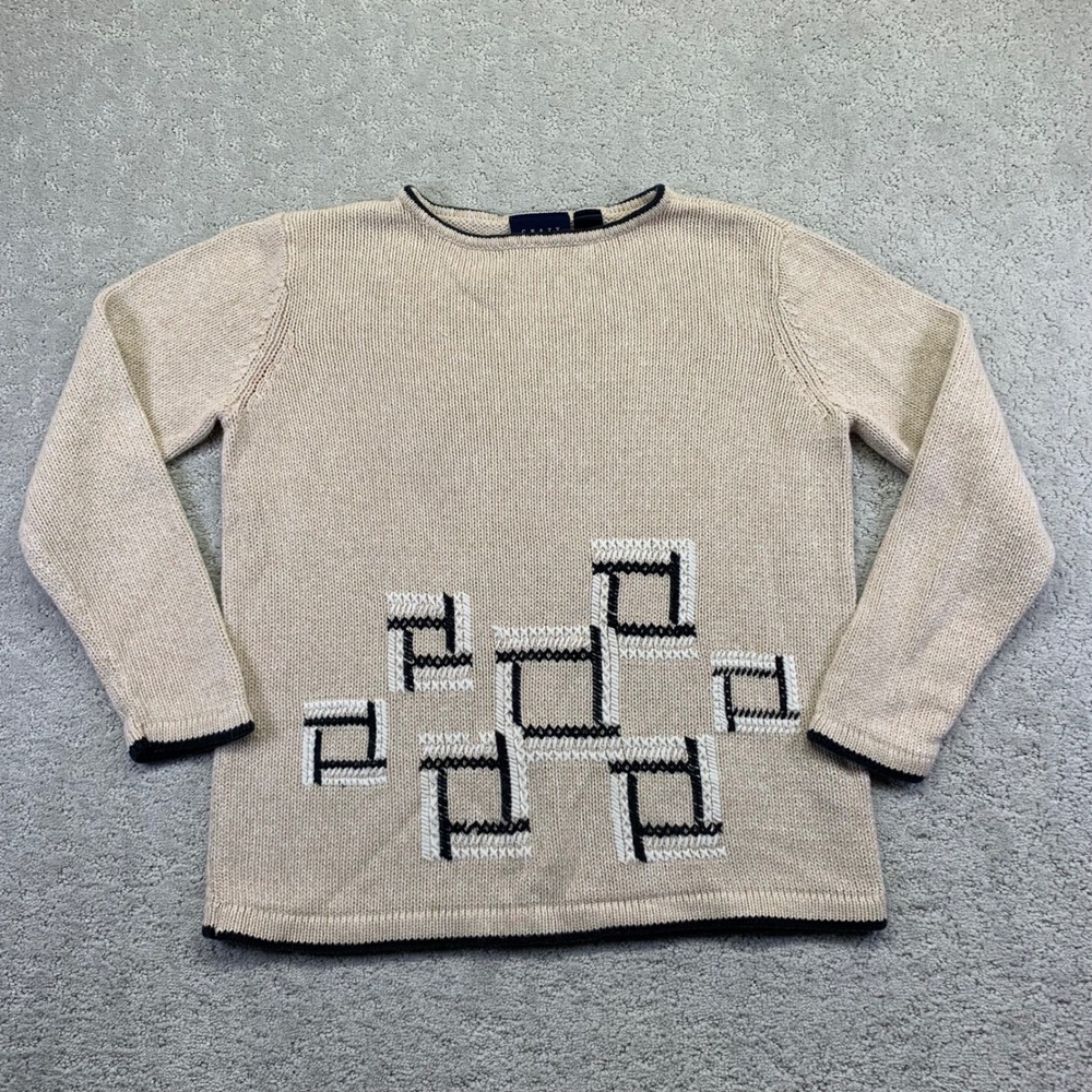 Crazy Horse Liz Claiborne Women's Knit Sweater Size‎ Small Geometric Pullover